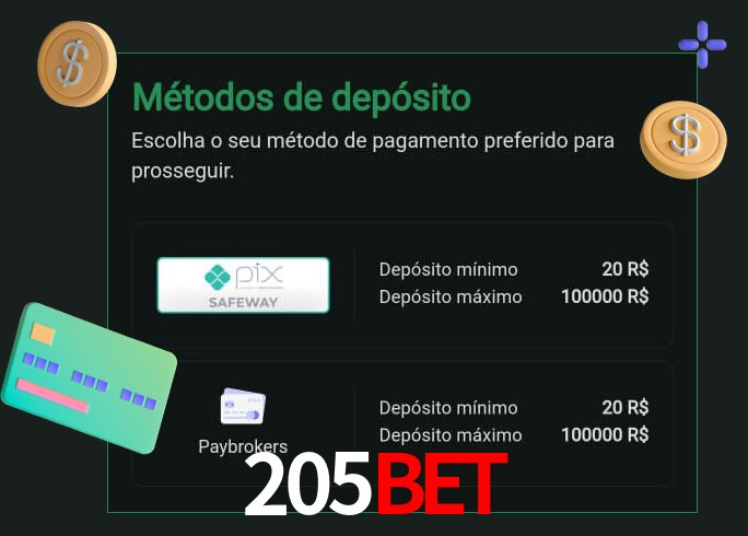 O cassino 205bet oferece uma grande variedade de métodos de pagamento